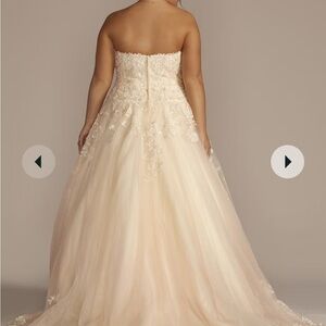 Wedding Dress worn once. David’s Bridal size 20W Vintage Rose Ball Gown.